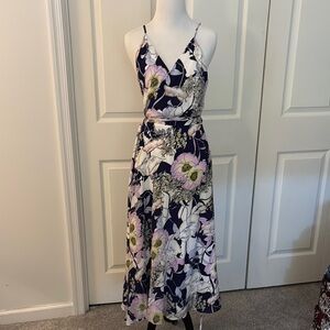 Anthropologie Floral Spaghetti Strap Maxi Dress